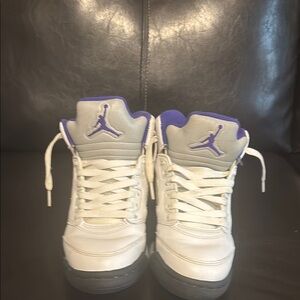 White and Purple Jordan Sneakers